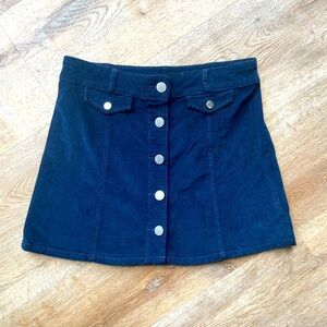BDG Urban Outfitters Navy Corduroy A-Line Mini Skirt Y2K Indie Retro Preppy Sz 4